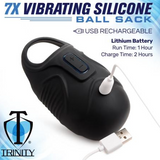 Load image into Gallery viewer, Trinity Vibes - Vibrating Silicone Ring - Black