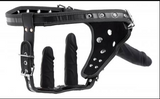 Load image into Gallery viewer, Double Penetration Strap On Harness - Black