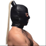 Indlæs billede til gallerivisning Blonde Ponytail Bondage Hood Maske