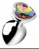 Load image into Gallery viewer, Rainbow Heart Butt Plug - Large 10 cm