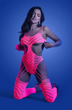 Indlæs billede til gallerivisning Fantasy Lingeri - Rhinestone Teddy Bodystocking - Pink