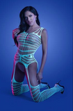 Load image into Gallery viewer, Fantasy Lingeri - Timelapse Bodystocking - Hvid/Blå